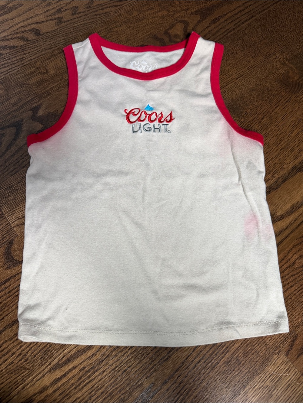 Coors Light White Tank Top with Pink Trim